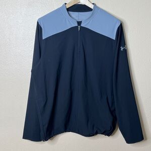 Under Armour Shirt Men Large Black Corporate Triumph Cage Quarter-Zip Pullover